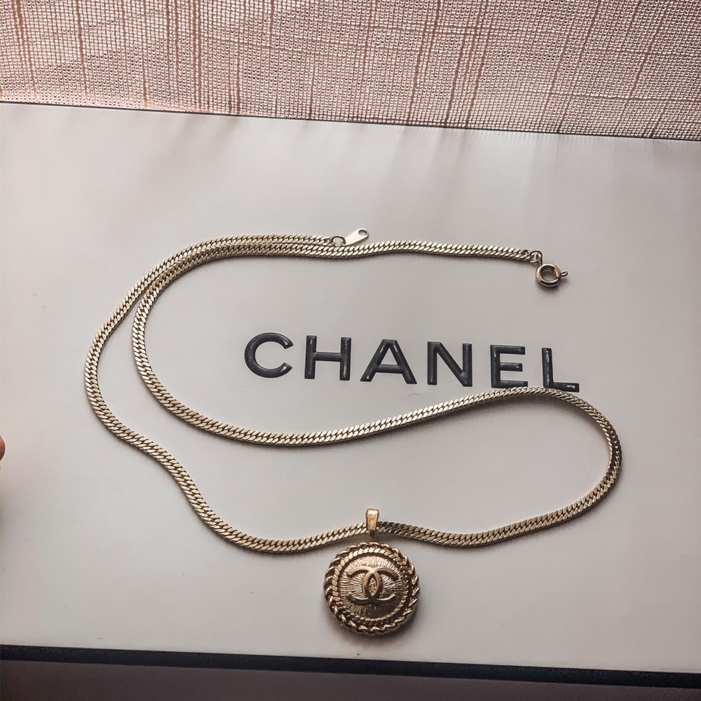 Authentic Chanel button pendant